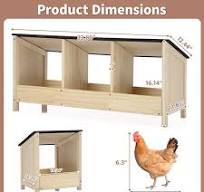 Gallinero de madera * de pino, jaula para gallinas ponedoras * para aves de  corral con techo de * para granja avícola *