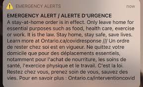 Michael comartin and caroline m. Ontario Sends Wireless Emergency Alert For Covid 19 Stay At Home Order Iphone In Canada Blog