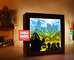 Bogo 118 Harry Potter Paper Lightbox Template Svg 3d Shadow Box Template File Box Template 3d Shadow Box Shadow Box