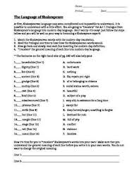 Form Expert Ela This Pre Reading Activity Enables Students To Decode Shakespeare S Language In Th Pre Reading Activities Romeo And Juliet Teaching Shakespeare