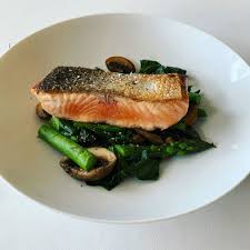 Remove the entire baking paper to a serving plate and pour over the mushroom and spinach mixture. Salmon Asparagus Spinach And Mushroom Optimising Nutrition