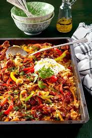 Ein Blech Fur Alle Ofenreisfleisch Rezept Lecker Rezept Rezepte Essensrezepte Einfache Gerichte