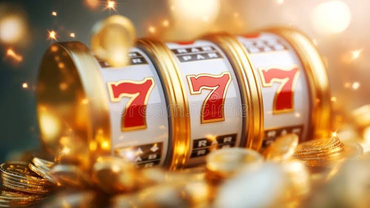 Vibrant Casino Slot Machine with Golden Coins and Lucky Number Seven  Jackpot Theme Stock Illustration - Illustration of coins, chance: 371202489