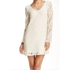 Nwt Cream Lace Long Sleeve Shift Dress Short Long Sleeve Shift Dress Ivory Lace Dress Long Sleeve Lace