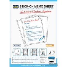 Suremark Stick On Memo Sheet Reusable Whiteboard Flipchart A3 Sq 6083