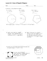 Springboard geometry, unit 4 practice. Lesson 8 4 Areas Of Regular Polygons