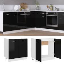 Unfortunately, we are being told that most of the high gloss cabinets come from italy and have a long lead time. Kitchen Cabinet High Gloss Black 80x46x81 5 Cm Chipboard
