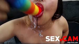 Petite Chick With Cum On Her Face Sucks A Dildo - EPORNER