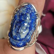 Buddha Stones Natural Amber Flower Square Support Full Diamond Confidence Ring