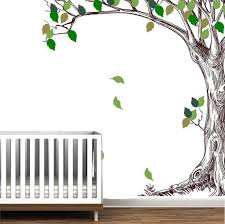 Birch Tree Wall Decals Peel And Stick Corner Trees Branches Birch Peel Stick Wall Mural Decal Stencil Sticker Leaves On Etsy 79 99 Tree Wall Murals Wall Mural Decals Tree Mural