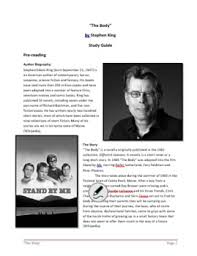 What is the body by stephen king about? The Body By Stephen King Complete Unit By The Book People Curriculum Company