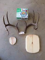 Diy Antler Plaque Project Pic Heavy Deer Antler Crafts Deer Antler Decor Antler Crafts