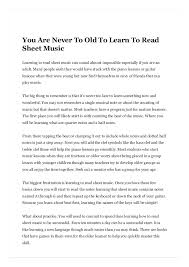 Read sheet music ten times faster with this simple strategy. You Are Never To Old To Learn To Read Sheet Music