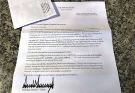 Advance child tax credit payments will be made for each qualifying child who has an ssn that is valid for employment in the united states. Americans Receiving Letters Signed By Trump Explaining Stimulus Checks Touting Coronavirus Response Abc News