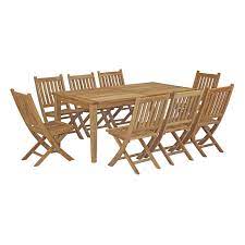 Eco kitchen, artisan jewelery, summer apparel, outdoor designs Marina 9 Piece Outdoor Patio Teak Dining Set Contemporary Modern Furniture Modway