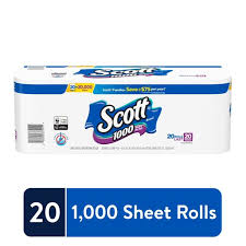 Buy your scott toilet paper in bulk with amazon subscribe & save, save up to 15% and conveniently keep scott 1000 toilet tissue. Scott 1000 Toilet Paper 20 Rolls 20 000 Sheets Walmart Com Walmart Com