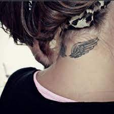 80 Awesome Back Neck Tattoo Ideas For Women Gravetics Back Of Neck Tattoo Neck Tattoos Women Wing Neck Tattoo