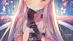 We're here to appreciate cute girls with long hair. Anime Girl Long Hair Kimono Moe Cute Gloves Flowers 1366x768 Download Hd Wallpaper Wallpapertip