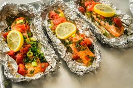 Place foil pouches in a single layer on a baking sheet. Instant Pot Salmon Foil Packets Enjoy Clean Eating
