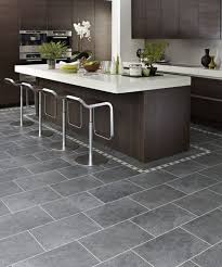 Kitchen With Dark Cabinets Gray Floor And White Caulking Grey Kitchen Floor Kitchen Flooring Grey Flooring