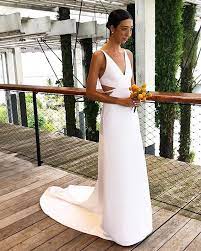 This Stylist Wore The Chicest Calvin Klein Wedding Dress In Existence Hands Down Cocktail Bridesmaid Dresses Minimalist Wedding Dresses Modest Wedding Dresses