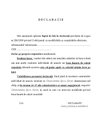 Declaratie pe propria raspundere privind apartenenta la identitatea culturala romana in baza legii romanilor de pretutindeni. Declaratie Pe Propria Raspundere Sunt Angajat