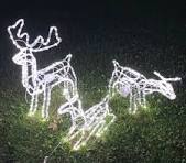 3D Motorised Deer Family Set of 3 LED Cool White Christmas ...