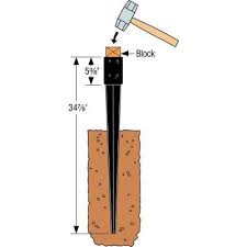 Simpson Strong Tie E Z Spike Black Powder Coated Post Base Spike For 4x4 Nominal Lumber Fpbs44 The Home Depot Fence Post Installation Grape Trellis Wood Post