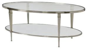 Lowest price in 30 days. Hammary Mallory Oval Glass Top Cocktail Table Satin Nickel Transitional Coffee Tables By The Simple Stores Houzz