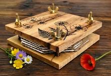 Wood Burned Flower Press at Deer Run Acres