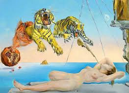 Сон был очень важен для дали. Salvador Dali Son Naveyannyj Poletom Pchely Vokrug Granata Za Sekundu Do Probuzhdeniya Fragment 1944 Ia Regnum