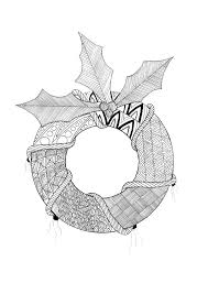 Coloriage une bougie au centre de couronne de noel. Zentangle Couronne Noel Coloriages De Noel Coloriages Pour Enfants