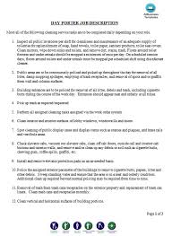 Plus free job search tool. Day Porter Job Description Templates At Allbusinesstemplates Com