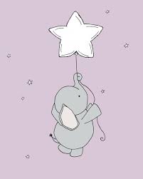 Amazon.com: Elephant Nursery Art - Elephant Star Balloon - Nursery ...