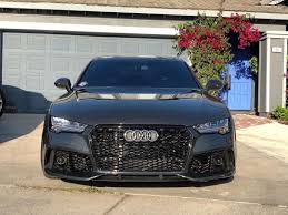 Bkm Audi A7 S7 C7 5 Rs7 Style Front Bumper Kit With Front Grille Rs Style Glossy Black Audi A7 Audi Audi A8