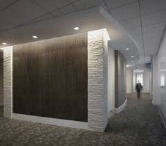 Combine 3d wall panels with creative lighting and the results are spectacular. Torzo Tiikeri Wall Panels In Corporate Office Designed By Hok Office Design Office Design Inspiration Corporate Office Design