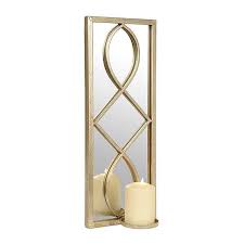 Sale gold flower candle holder 5 stars (1) was: Dyson Mirrored Sconce Kirklands Mirror Sconces Candle Wall Sconces Sconces