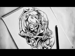 Choosing the perfect badass skull the surprising 53 by badass skull drawings photograph below, is section of badass skull drawings. Flaming Bad Ass Grim Reaper Body Tattoo How To Draw Grim Reaper Skull Sketch 2018 Update Youtube
