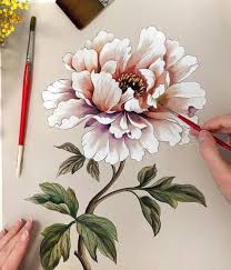 Art painting, creative arts, drawing art , great drawing art Beautiful Flower And Drawing Image 7050528 On Favim Com