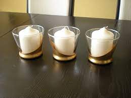 Gold Spray Paint Diy Glass Votives Candles Candle Votives Diy Votive Candle Holders Diy Diy Gold Candle Holders