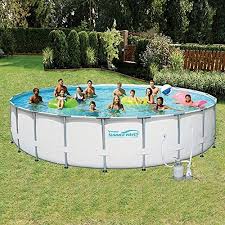 Summer Waves Elite 24ft X 52in Metal Above Ground Pool Set W Sand Filter Pump Green Lawn Garden Store Above Ground Pool Above Ground Swimming Pools In Ground Pools