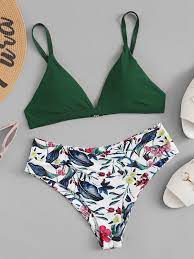 Random Tropical Mix And Match Bikini Set Shein Sheinside Bikinis Mix And Match Bikini Bikini Set