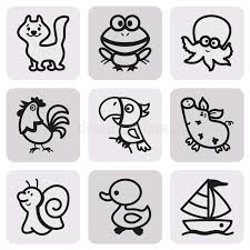 Disegni a matita facili da copiare. Disegni Facili Di Coloritura Degli Animali Per I Bambini Insieme Dell Icona Illustrazione Di Stock Illustrazione Di Educativo Maiale 77611443