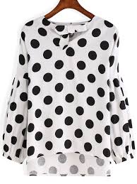 Black And White Polka Dot Blouse Black White Knotted Collar Polka Dot Blouse Moda Vestidos Bonitos Blusas