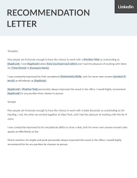 Letter Of Recommendation For Employment Samples Templates