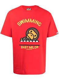 Personalized baby toddler t shirt for your infant baby, customize with your own design, upload photos, logos or type any text. A Bathing Ape Baby Milo Print T Shirt Red Milanstyle Com