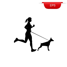 Running Girl With Her Dog Icon Dog Icon She Dog Girl Running