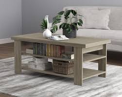 Measures 40l x 17w x 17h with approximately 8 inches of when you buy doug and cristy designs natural farmhouse coffee table with shelf or any product product online from us, you become part of the. Safdie Co Coffee Table Dark Taupe 3 Shelves Walmart Canada