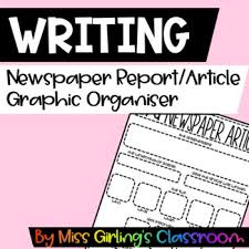A template to help students with the format of a newspaper (includes space for name of paper, title, image and columned text). A Newspaper Article Bitem