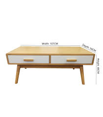 This product is a solid wood coffee table with one shelf and one drawer. Beech Wood Colour White Drawer Solid Wood Coffee Table Elechome
